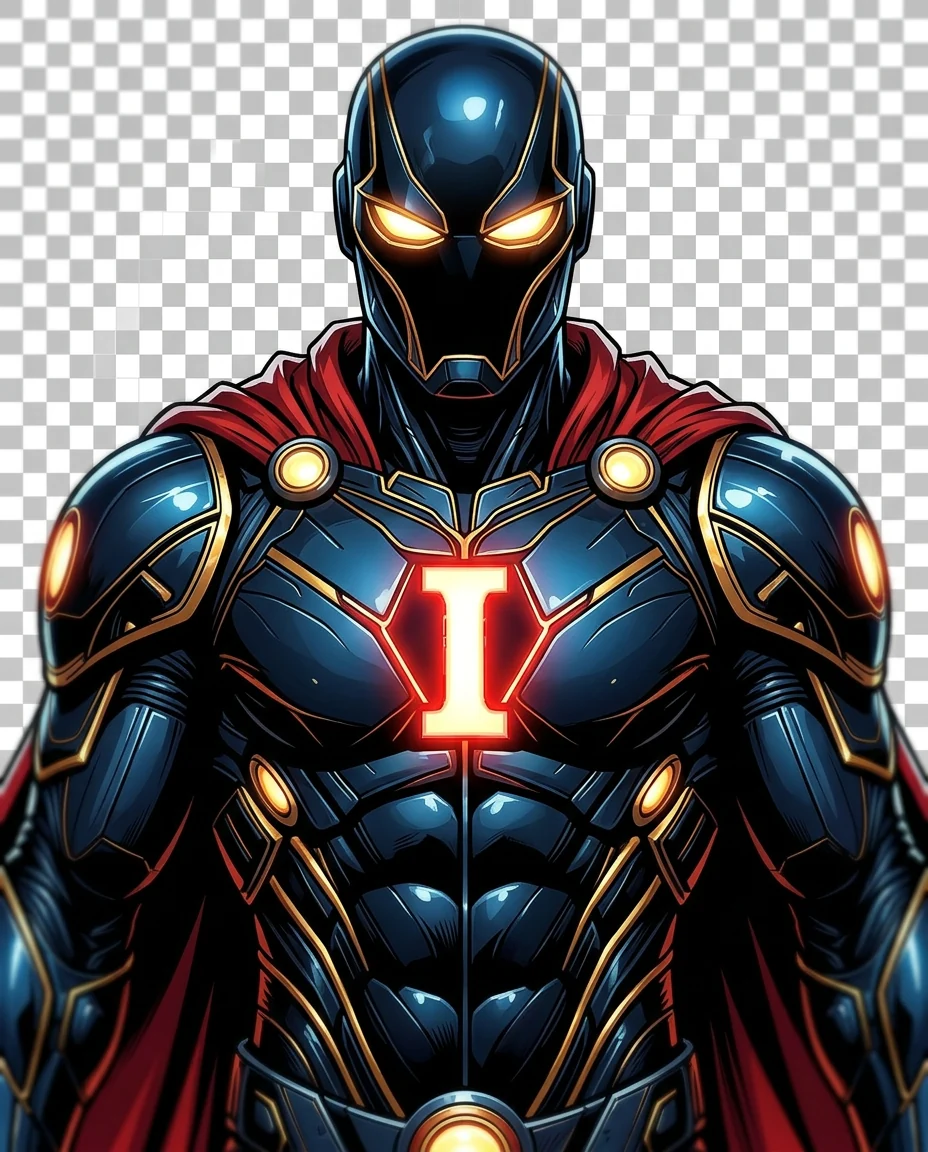 Invincer armor and chest emblem detail
