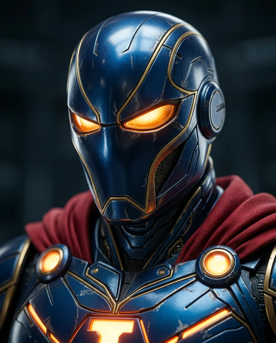 Invincer helmet and mask detail