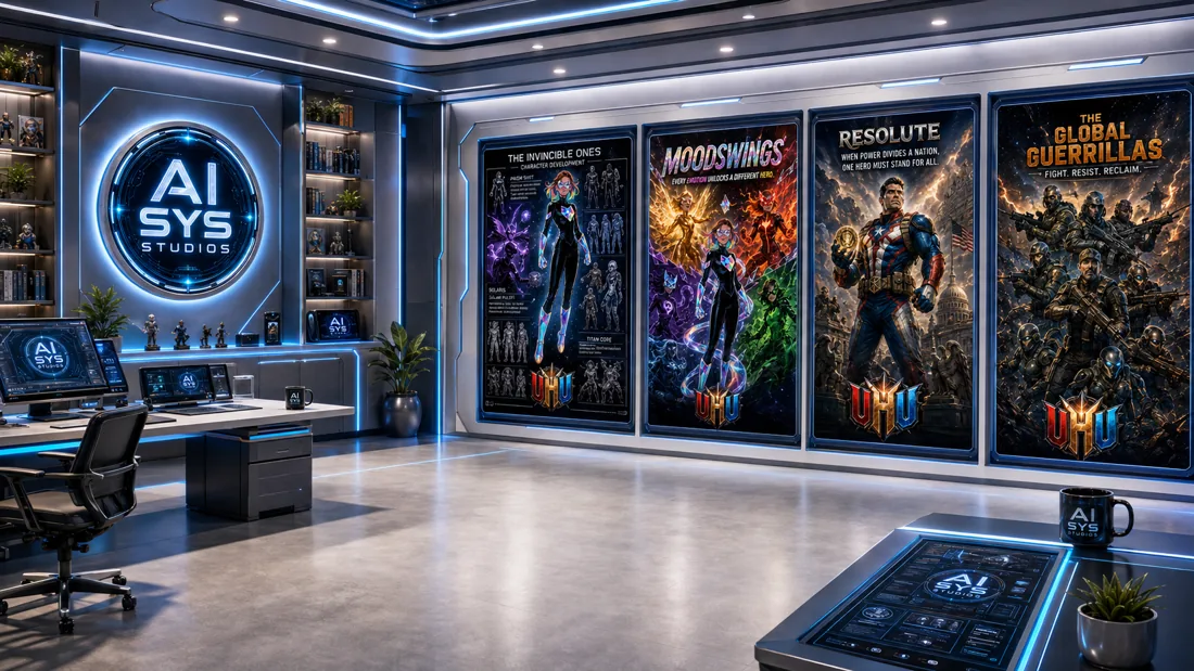 AI SYS Studios fictional futuristic showroom concept
